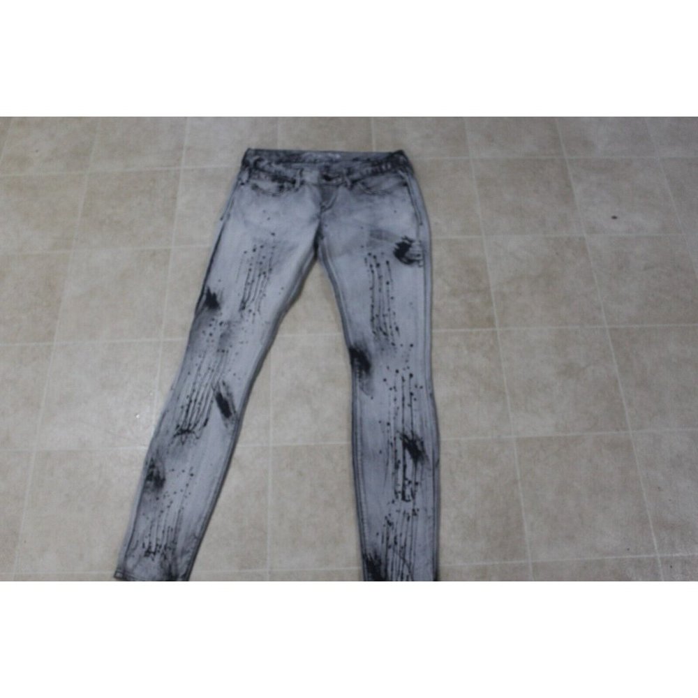 Express jeans size 9 gray with black paint splatter Zelda Ultra Skinny EUC CUTE